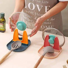 Pan Lid Holder Supports Spoons Pot Cover Rests Spatula Stand For Kitchen Convenience Utensils Tools Accessories Cooker Organizer |  | Luvasmr - Satisfyingly Organised