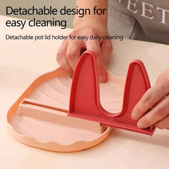 Pan Lid Holder Supports Spoons Pot Cover Rests Spatula Stand For Kitchen Convenience Utensils Tools Accessories Cooker Organizer |  | Luvasmr - Satisfyingly Organised