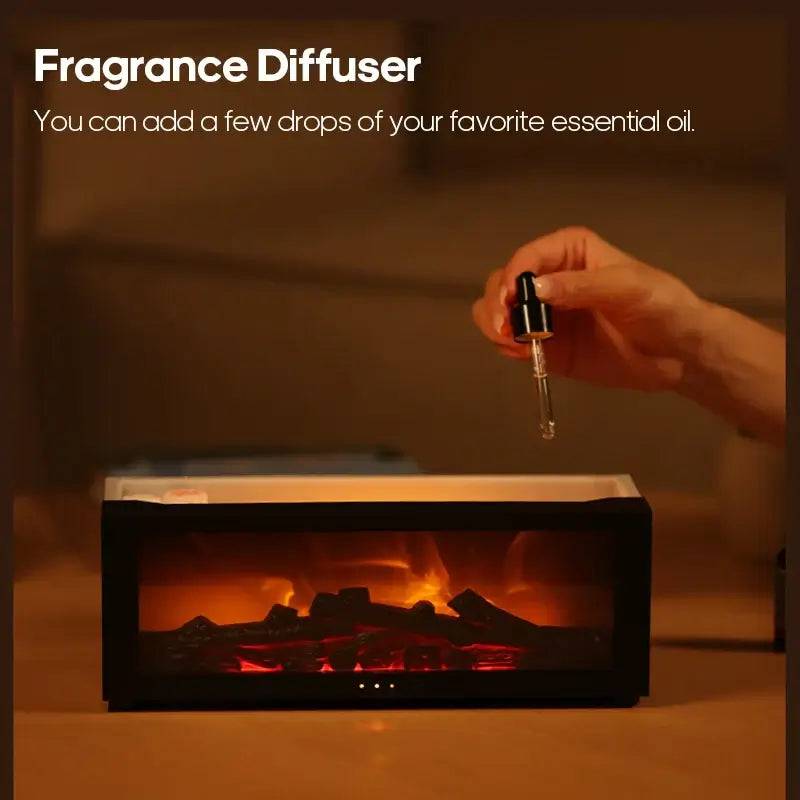 Colorful Flame Fireplace Aroma Diffuser 150ml Waterless Auto-Off Air Humidifier with Timer Remote Control for Home Bedroom Gift |  | Luvasmr - Satisfyingly Organised