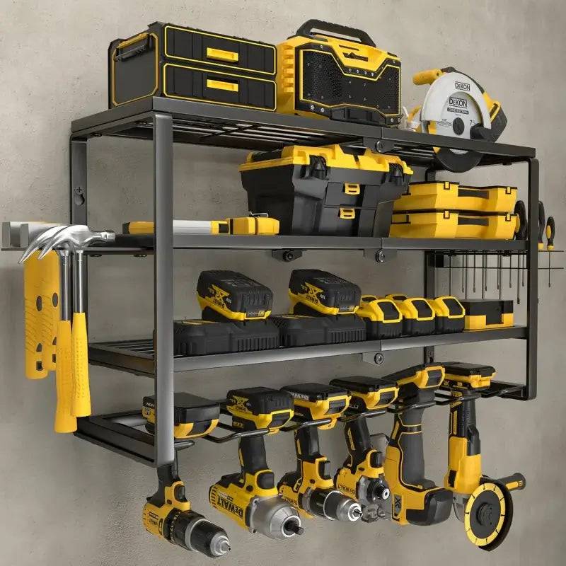 Heavy Metal Electric Tool Organizing Rack，Wall-Mounted，Garage Storage Rack with Screwdriver and Hammer Holder，Home Workshop Indu |  | Luvasmr - Satisfyingly Organised