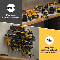 Heavy Metal Electric Tool Organizing Rack，Wall-Mounted，Garage Storage Rack with Screwdriver and Hammer Holder，Home Workshop Indu |  | Luvasmr - Satisfyingly Organised