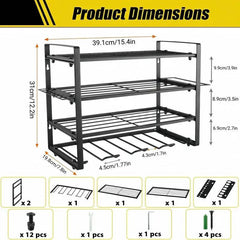 Heavy Metal Electric Tool Organizing Rack，Wall-Mounted，Garage Storage Rack with Screwdriver and Hammer Holder，Home Workshop Indu |  | Luvasmr - Satisfyingly Organised