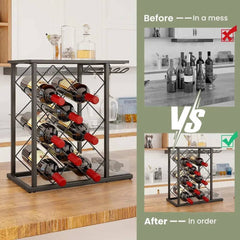 GOFLAME Countertop Wine Rack Wooden Wine Stand Home Kitchen Wine Holder |  | Luvasmr - Satisfyingly Organised