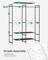 SONGMICS Portable Clothes Wardrobe, Foldable Closet, Clothes Rack Freestanding with Hanging Rods, Storage Shelves, Hooks |  | Luvasmr - Satisfyingly Organised