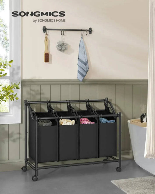 SONGMICS Rolling Laundry Sorter, Laundry Basket with 4 Removable Bags, Laundry Hamper, Laundry Trolley |  | Luvasmr - Satisfyingly Organised