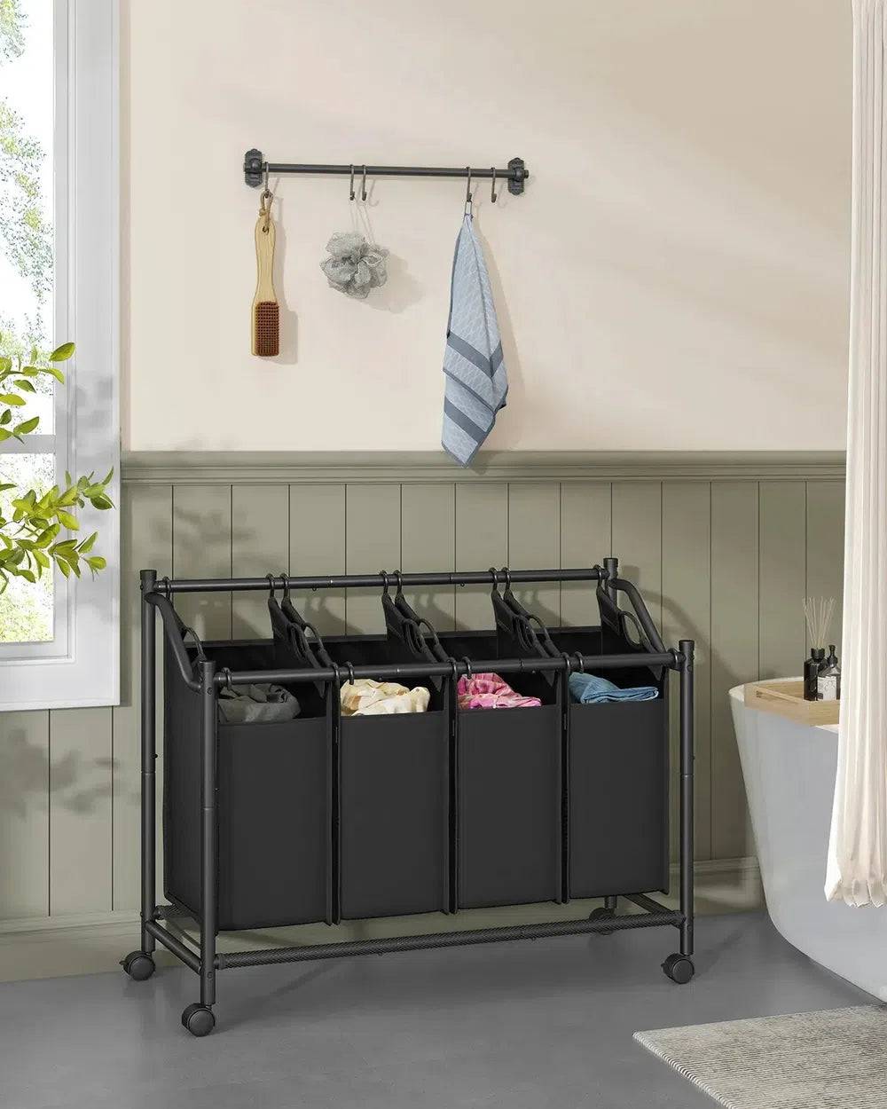 SONGMICS Rolling Laundry Sorter, Laundry Basket with 4 Removable Bags, Laundry Hamper, Laundry Trolley |  | Luvasmr - Satisfyingly Organised