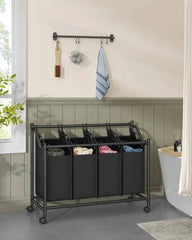 SONGMICS Rolling Laundry Sorter, Laundry Basket with 4 Removable Bags, Laundry Hamper, Laundry Trolley |  | Luvasmr - Satisfyingly Organised