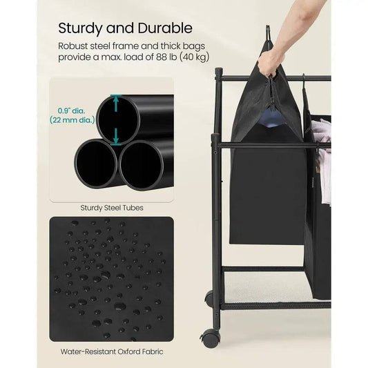 SONGMICS Rolling Laundry Sorter, Laundry Basket with 4 Removable Bags, Laundry Hamper, Laundry Trolley |  | Luvasmr - Satisfyingly Organised