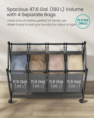 SONGMICS Rolling Laundry Sorter, Laundry Basket with 4 Removable Bags, Laundry Hamper, Laundry Trolley |  | Luvasmr - Satisfyingly Organised