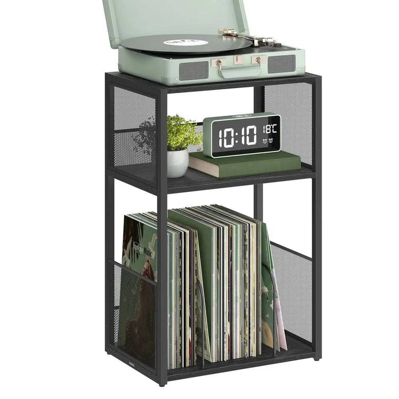 VASAGLE Record Player Stand, 3-Tier Side Table, Vinyl Record Storage up to 100 Albums, End Table for Living Room, Bedroom |  | Luvasmr - Satisfyingly Organised