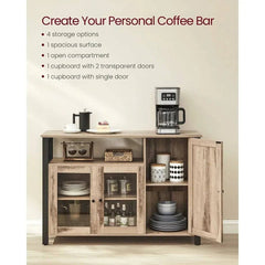 VASAGLE Storage Cabinet, Sideboard, Buffet Table with 3 Doors, for Dining Room, Living Room, Kitchen, 33 x 110 x 75 cm |  | Luvasmr - Satisfyingly Organised