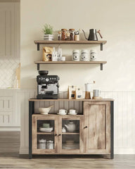 VASAGLE Storage Cabinet, Sideboard, Buffet Table with 3 Doors, for Dining Room, Living Room, Kitchen, 33 x 110 x 75 cm |  | Luvasmr - Satisfyingly Organised