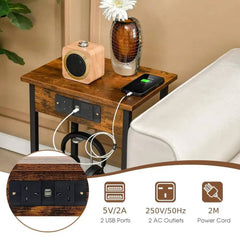 GOFLAME Set of 2 2-Tier Nightstand BedSide Sofa Table Storage Unit w/Charging Station |  | Luvasmr - Satisfyingly Organised