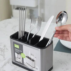Stainless Steel Cutlery Holder Household Tableware Drainboard Spoon Storage  Kitchen Organizer Drainer Dish Drying Rack |  | Luvasmr - Satisfyingly Organised
