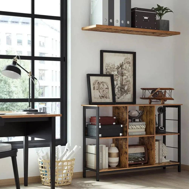 VASAGLE Bookshelf Shelf Unit 6 Compartments for Office Living Room Bedroom 120 x 33 x 80 cm |  | Luvasmr - Satisfyingly Organised