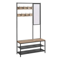 VASAGLE Coat Rack with Shoe Storage, Coat Stand for Hallway with Mirror, Hooks, Bench, and Shoe Shelves, 35 x 98 x 180 cm |  | Luvasmr - Satisfyingly Organised