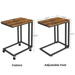 VASAGLE End Table, Side Table, Coffee Table, with Steel Frame and Castors, Easy Assembly |  | Luvasmr - Satisfyingly Organised