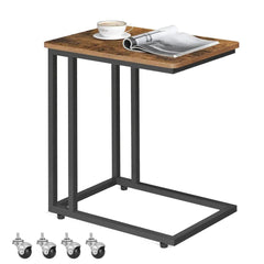 VASAGLE End Table, Side Table, Coffee Table, with Steel Frame and Castors, Easy Assembly |  | Luvasmr - Satisfyingly Organised