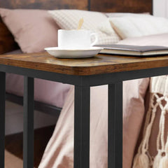 VASAGLE End Table, Side Table, Coffee Table, with Steel Frame and Castors, Easy Assembly |  | Luvasmr - Satisfyingly Organised