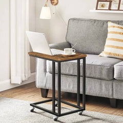 VASAGLE End Table, Side Table, Coffee Table, with Steel Frame and Castors, Easy Assembly |  | Luvasmr - Satisfyingly Organised