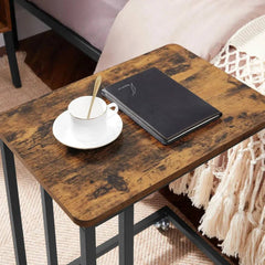 VASAGLE End Table, Side Table, Coffee Table, with Steel Frame and Castors, Easy Assembly |  | Luvasmr - Satisfyingly Organised