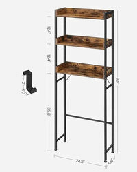 VASAGLE Toilet Shelf, 3 Tier Toilet Shelf, Space-Saving Bathroom Shelf, Easy Assembly, for Laundry Room, Industrial Style |  | Luvasmr - Satisfyingly Organised