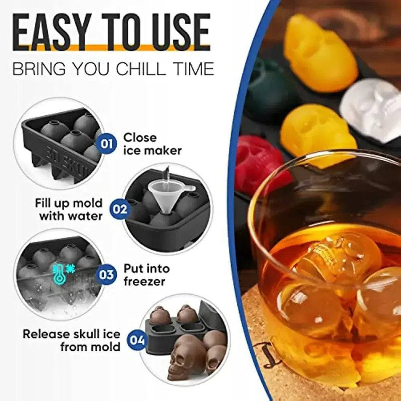 ice machine mold for whiskey - 10 cavity skull ice cube tray with funnel - Skull silicone mold for baking, chocolate |  | Luvasmr - Satisfyingly Organised