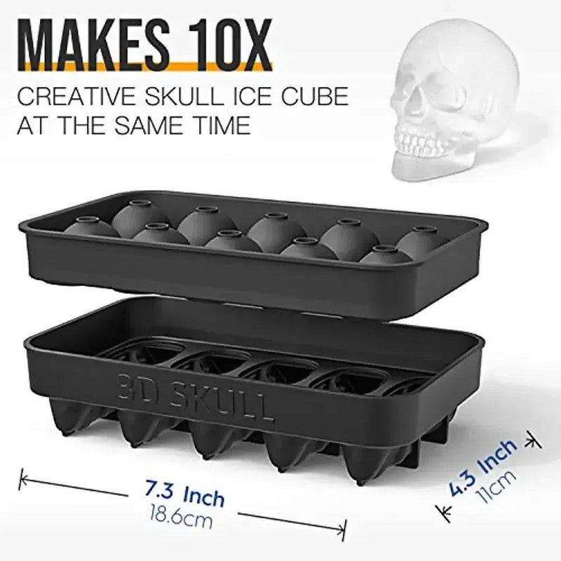 ice machine mold for whiskey - 10 cavity skull ice cube tray with funnel - Skull silicone mold for baking, chocolate |  | Luvasmr - Satisfyingly Organised