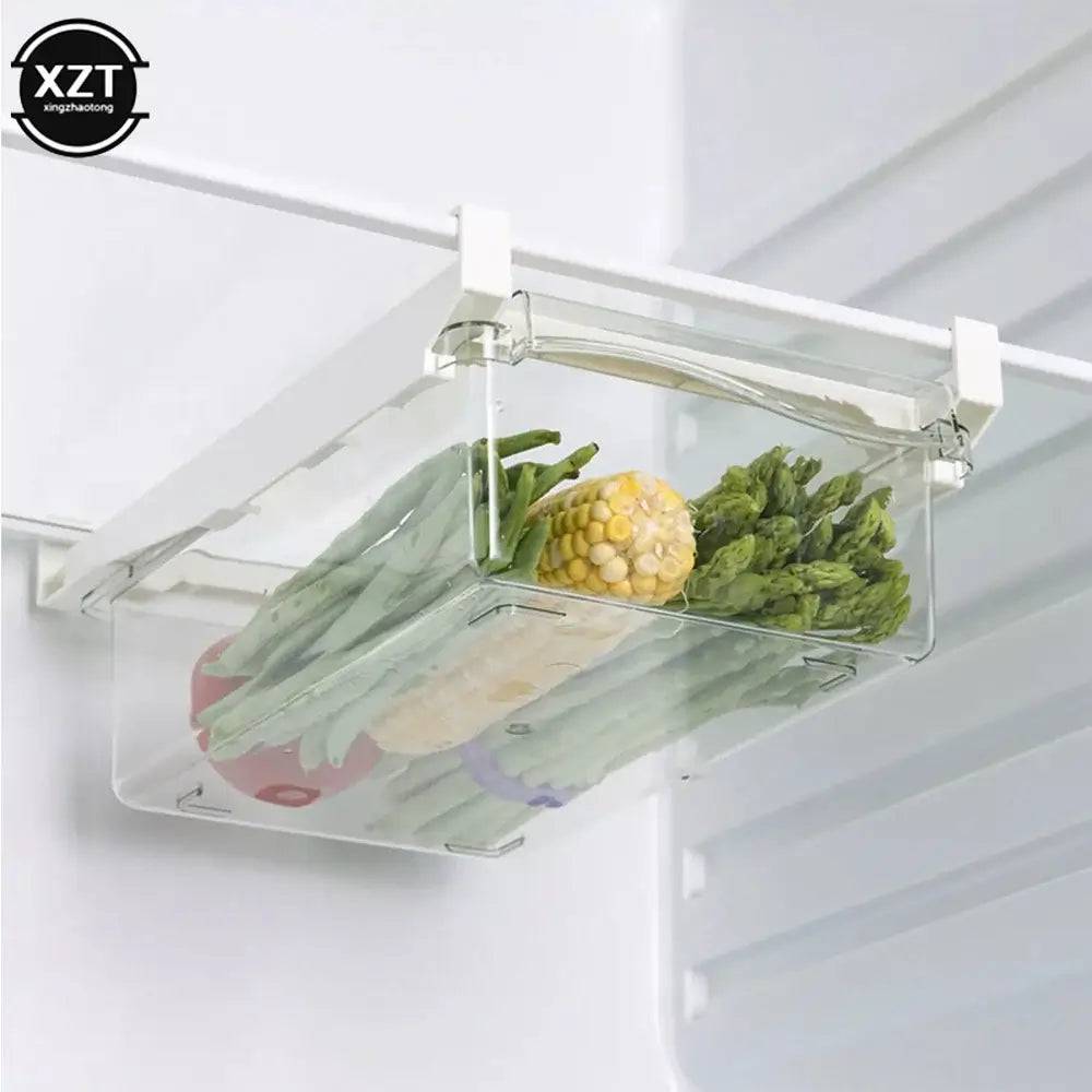 New Kitchen Fruit Food Storage Box Plastic Clear Fridge Organizer Slide Under Shelf Drawer Box Rack Holder Refrigerator Drawer |  | Luvasmr - Satisfyingly Organised
