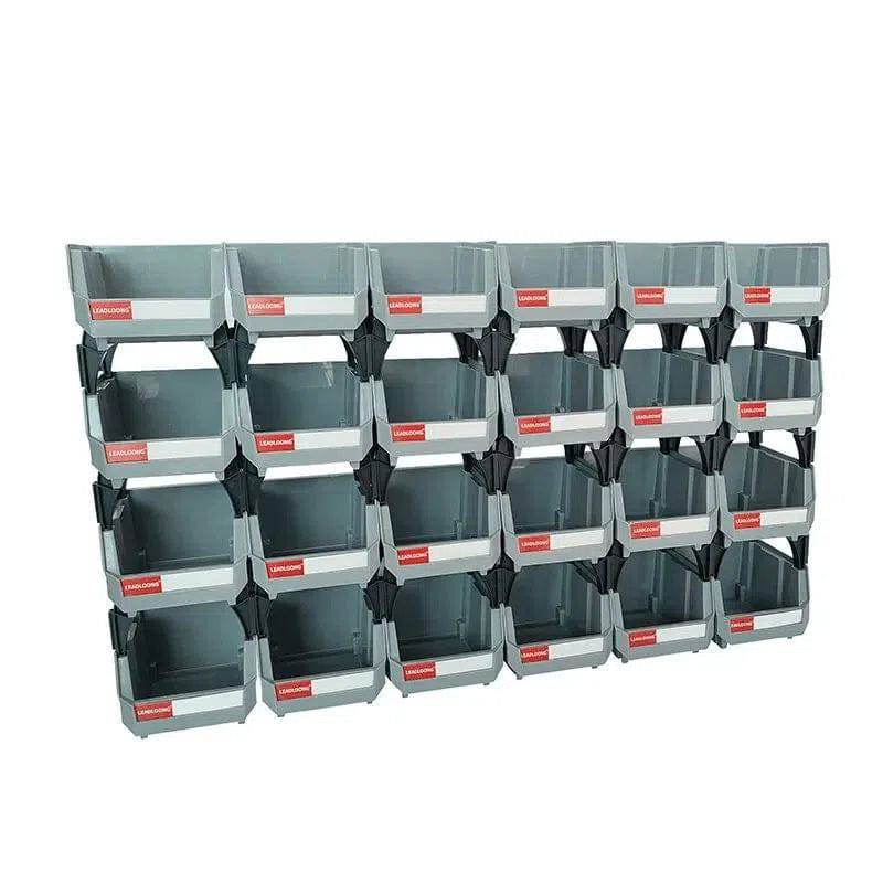 Stackable Grey Plastic Storage Parts Bins - Luvasmr