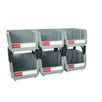 Stackable Grey Plastic Storage Parts Bins - Luvasmr