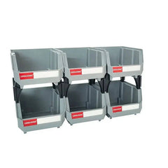 Stackable Grey Plastic Storage Parts Bins - Luvasmr
