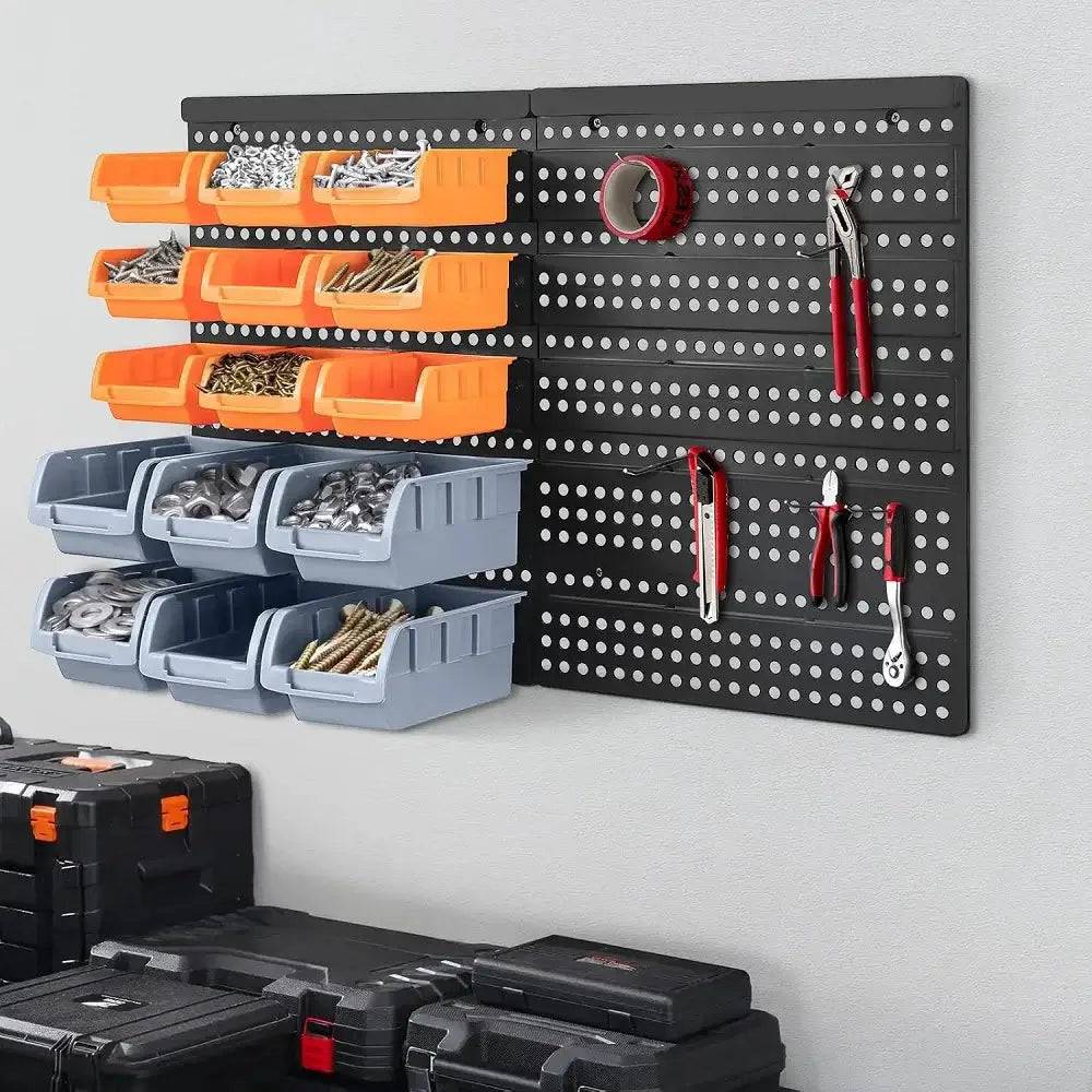 32Pcs Wall-Mounted Garage Storage Bin Organiser | Garage | Luvasmr - Satisfyingly Organised