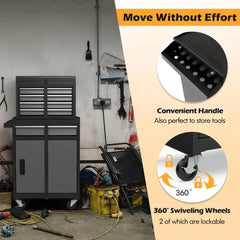 ERGOMASTER 5-Drawer Rolling Tool Chest High Capacity Tool Storage Cabinet-Grey+Black |  | Luvasmr - Satisfyingly Organised