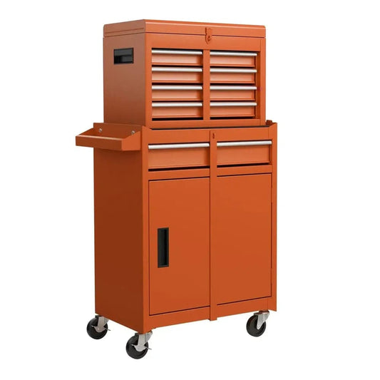 ERGOMASTER 5-Drawer Rolling Tool Chest High Capacity Tool Storage Cabinet-Orange |  | Luvasmr - Satisfyingly Organised