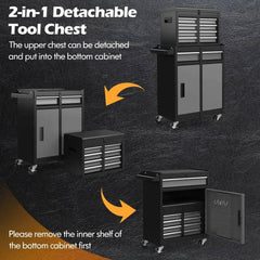 ERGOMASTER 5-Drawer Rolling Tool Chest High Capacity Tool Storage Cabinet-Grey+Black |  | Luvasmr - Satisfyingly Organised