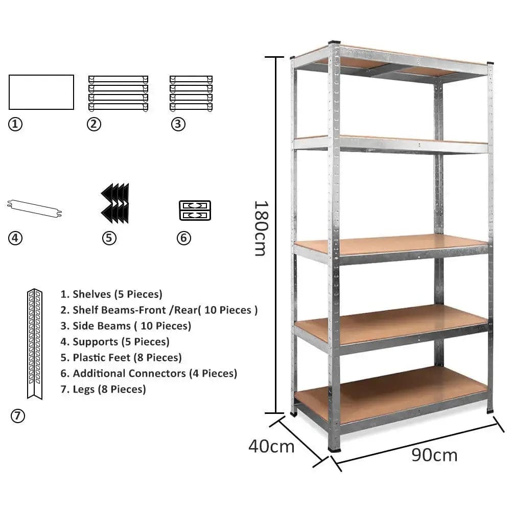 Heavy-Duty 5 Tier Metal Racking Shelf | Garage | Luvasmr - Satisfyingly Organised