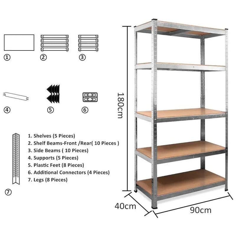 Heavy-Duty 5 Tier Metal Racking Shelf | Garage | Luvasmr - Satisfyingly Organised
