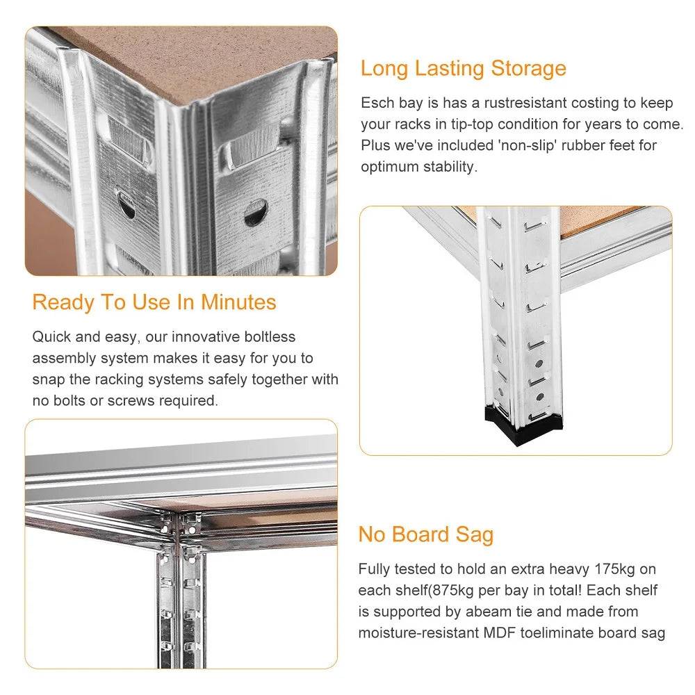 Heavy-Duty 5 Tier Metal Racking Shelf | Garage | Luvasmr - Satisfyingly Organised