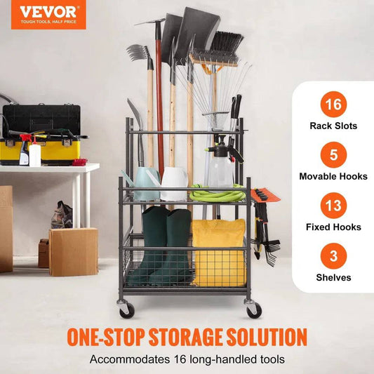 Heavy Duty Garden Tools Storage Organiser | Garage | Luvasmr - Satisfyingly Organised