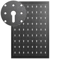Perforated tool wall mount organizer system for customizable workspace organization.