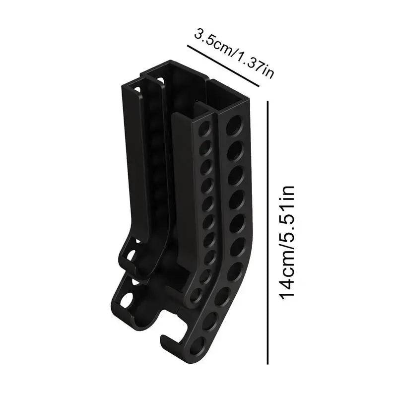 Compact wall-mounted battery holder organiser with dimensions 3.5cm x 14cm for efficient battery storage.