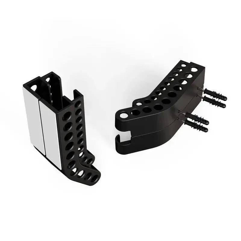 Wall-mounted battery holder compact organiser featuring a sleek black design for efficient battery storage.