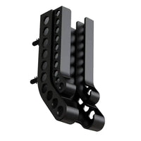 Wall-mounted battery holder compact organiser in sleek black design for efficient battery storage.