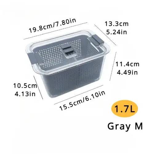 Refrigerator Preservation Storage Box Drain Basket Storage Containers Sealed Box Vegetable and Fruit Food Grade Drain Box |  | Luvasmr - Satisfyingly Organised