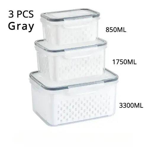 Refrigerator Preservation Storage Box Drain Basket Storage Containers Sealed Box Vegetable and Fruit Food Grade Drain Box |  | Luvasmr - Satisfyingly Organised