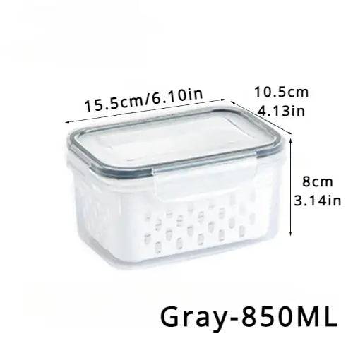Refrigerator Preservation Storage Box Drain Basket Storage Containers Sealed Box Vegetable and Fruit Food Grade Drain Box |  | Luvasmr - Satisfyingly Organised