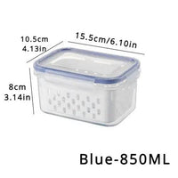 Refrigerator Preservation Storage Box Drain Basket Storage Containers Sealed Box Vegetable and Fruit Food Grade Drain Box |  | Luvasmr - Satisfyingly Organised