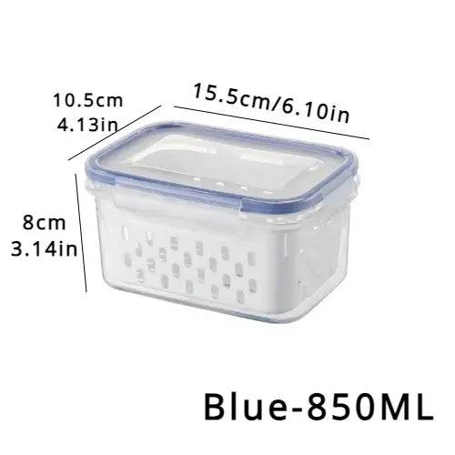Refrigerator Preservation Storage Box Drain Basket Storage Containers Sealed Box Vegetable and Fruit Food Grade Drain Box |  | Luvasmr - Satisfyingly Organised