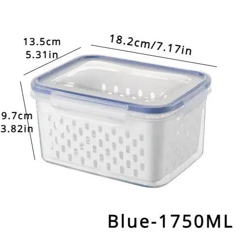 Refrigerator Preservation Storage Box Drain Basket Storage Containers Sealed Box Vegetable and Fruit Food Grade Drain Box |  | Luvasmr - Satisfyingly Organised